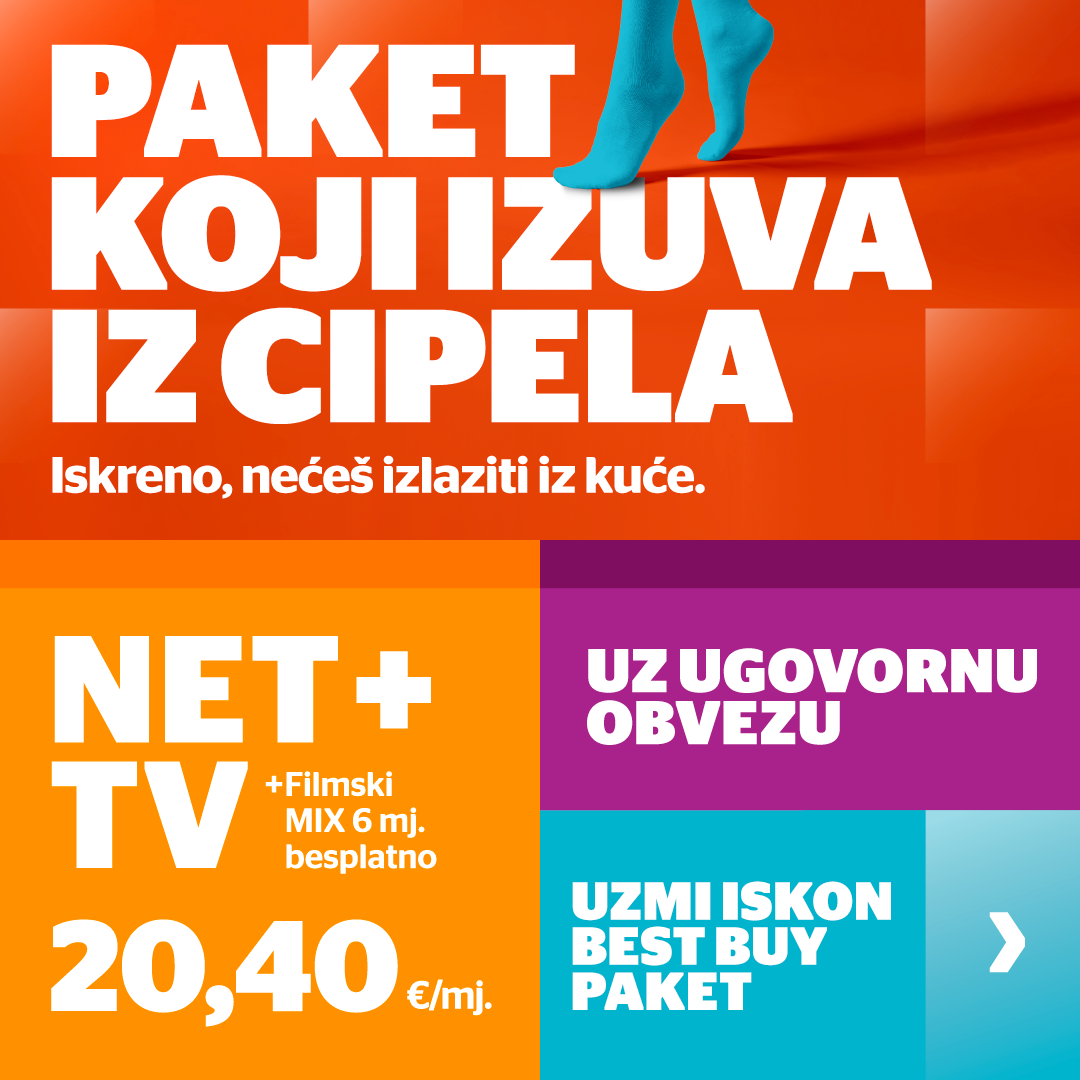 NET+TV paket uz ugovornu obvezu 20,40 eura